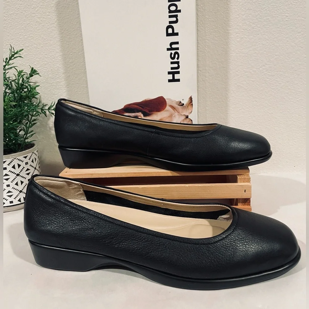 Hush Puppies “Tabee Paradise” Black Ballet Flats Comfort Loafers | NIB | Sz 12